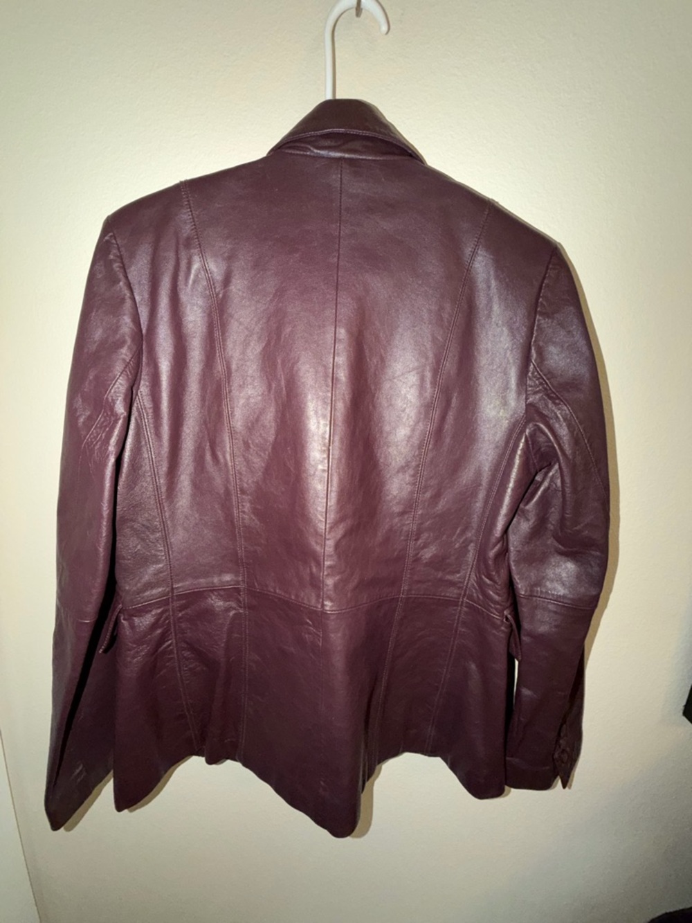 Vintage Women’s Burgundy Leather Blazer Jacket-Size M - Picture 6 of 6